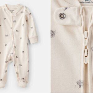 Sheep Print 100% Cotton Long-Sleeve Sleep & Play Pajamas - Ivory